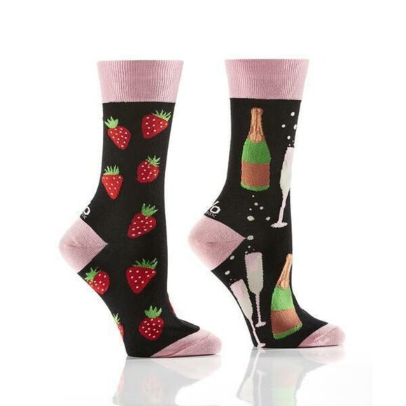 YO SOX Bubbly & Berries Women's Crew Socks Size 6-10 New with Tags - Picture 1 of 2